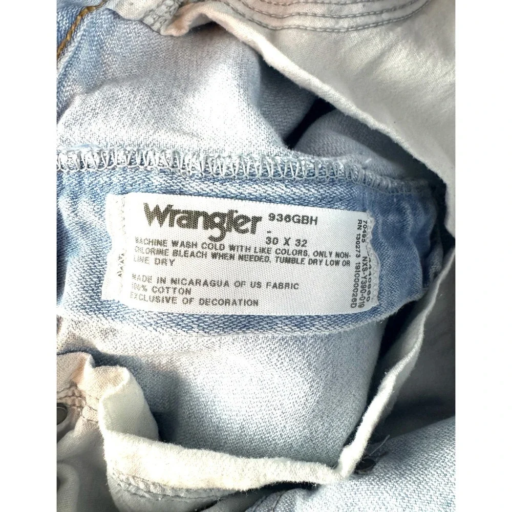 Wrangler 936GBH Women's Fit 30x32 Light Wash Western Jean EUC Stagecoach Fest